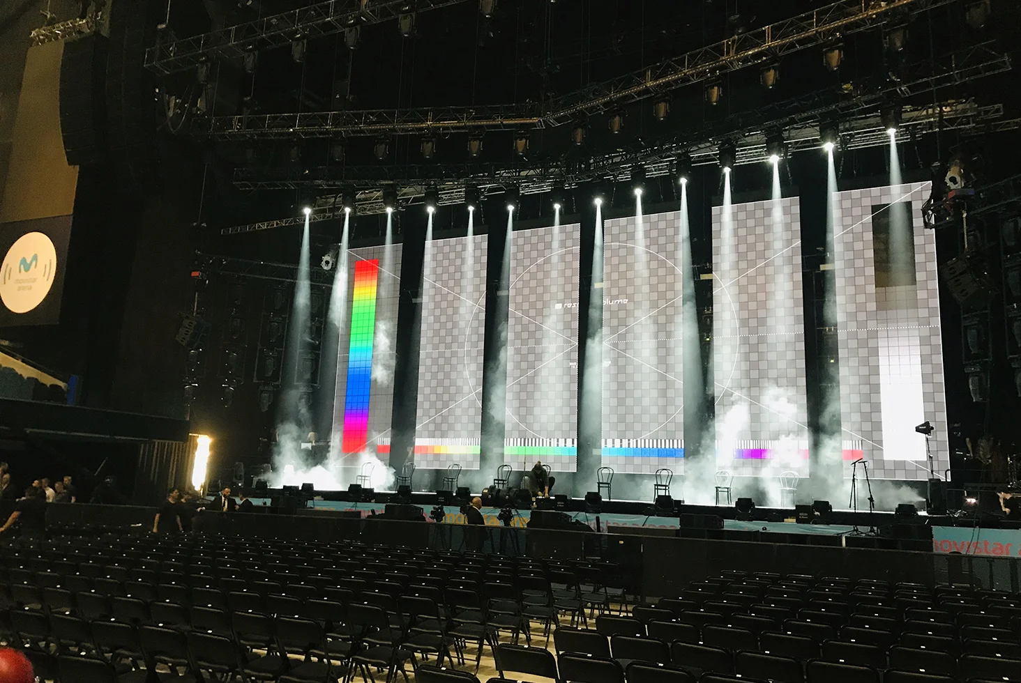 Stage setup at Movistar Arena.